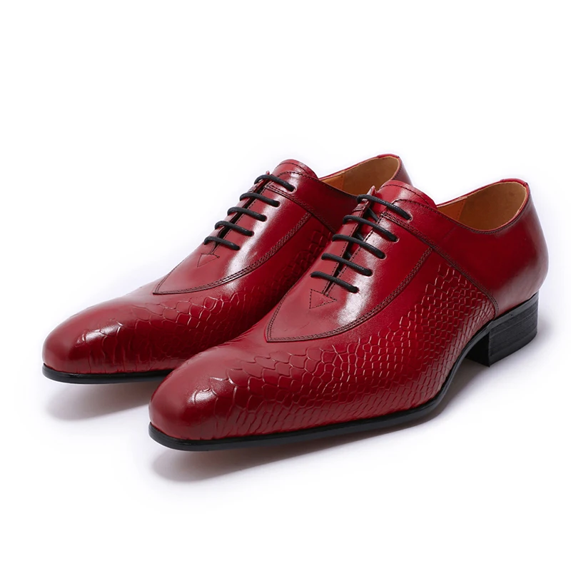 Men's Fashion Formal Oxford Dress Shoes with Snakeskin Prints