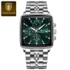 Silver strap+green dial