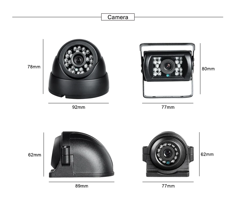 MDVR Kit with WIFI GPS 4Channel 1080P AHD Two SD Card Mobile DVR 4 IR Night Vision Waterproof Cameras and 7 Inch VGA Monitor