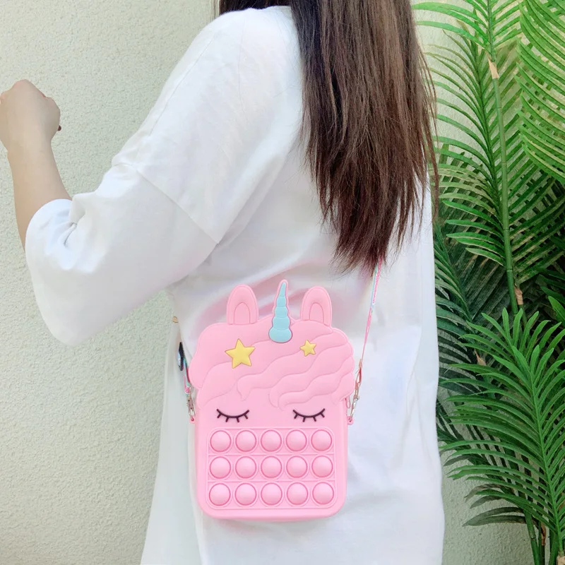 Детский кошелек с единорогом, мини-сумка через плечо, маленькая сумка для мелочей