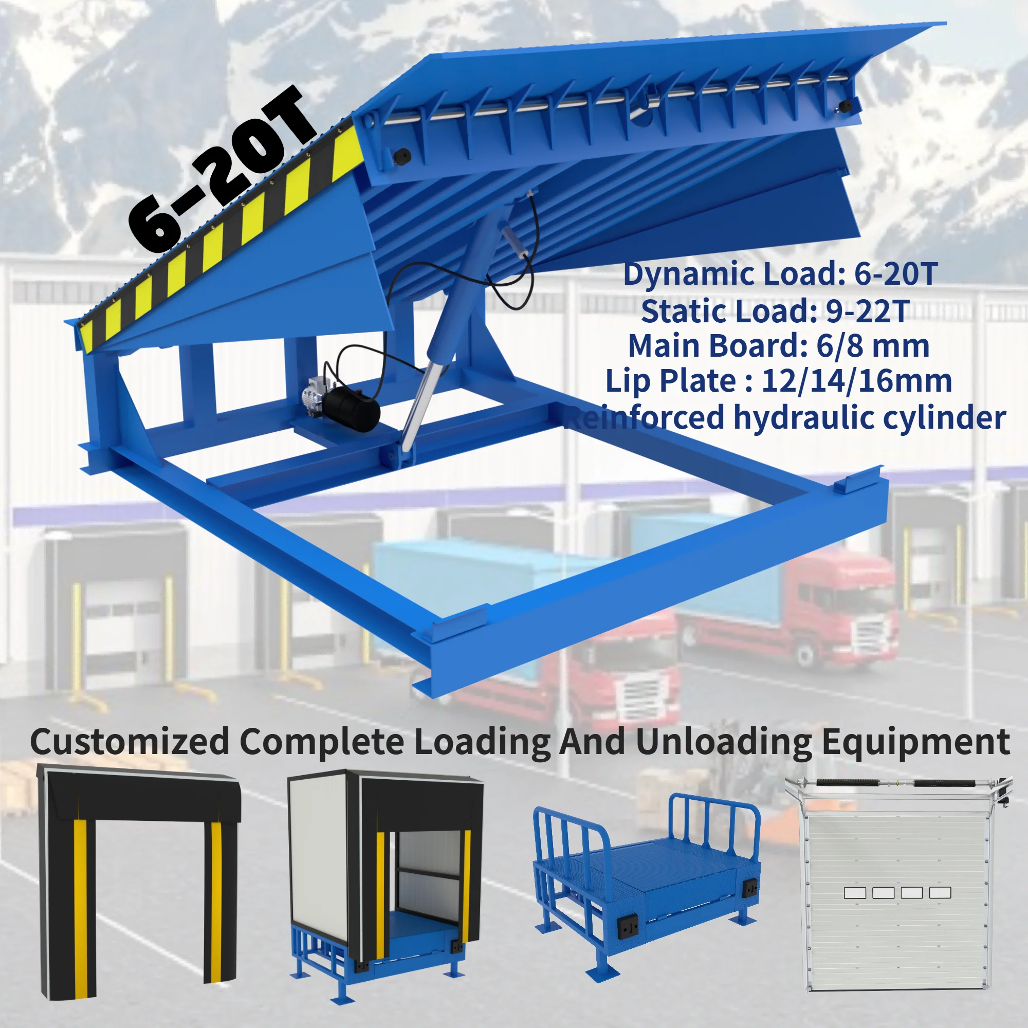 40ft Heavy-Duty Container Loading Ramp for Rear Load New Forklift Truck Loading Unloading System Dock Equipment for Retail