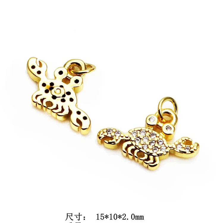 CZ8315 Chic Mini 18k Gold Small Clear CZ Heart Star Moon Charm
