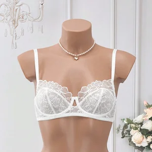 Lady's Fashionable Floral Shaped Knitted Underwear Lace Decoration Push-Up Breathable Features Floral Back Closure Customizable