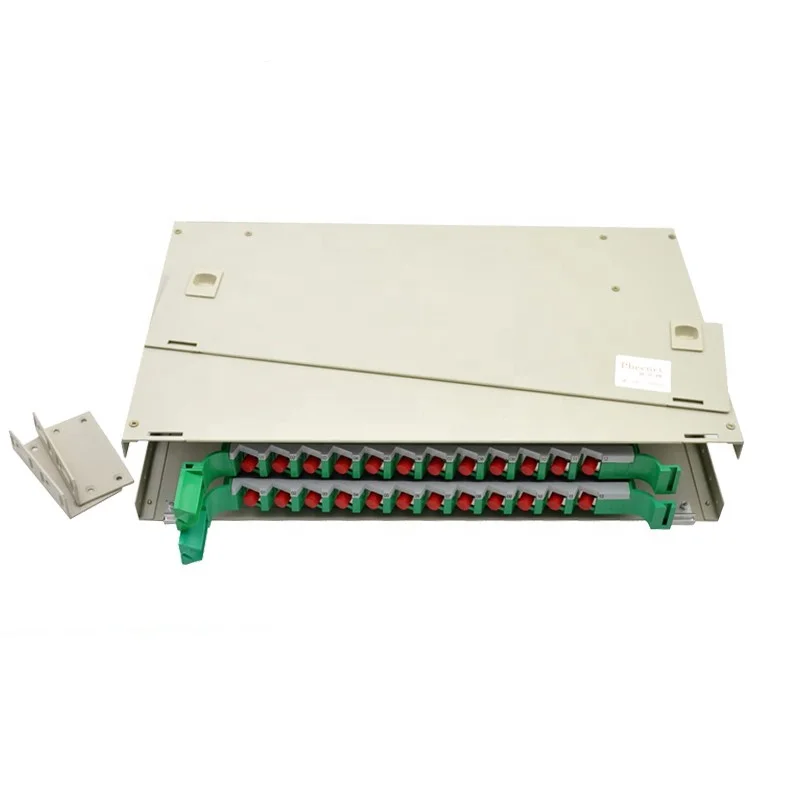 12 24 48 72 96 Core Port LC SC FC ST UPC APC PC Duplex Simplex Splice Tray Adapter Pigtails 19 Inch Rack Mount ODF Unit Box