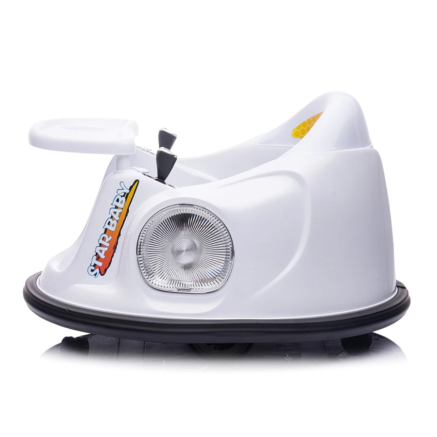 Child Electric Bumper Car with Lights 6V4AH Battery 2 Motors Remote Control Ride-on Toy Ages 2-7 Unisex Plastic 66.5cm