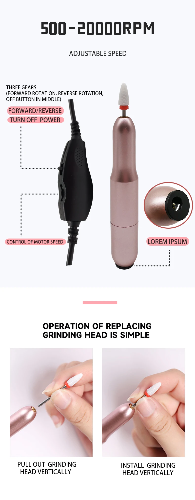 AT-ND-008 az gogo professional nail drill machine nail master for sale factory