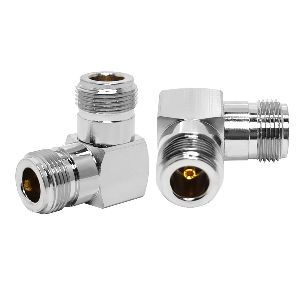 Factory 50 Ohm DC-6GHz N Type Female Jack to N Female Jack 90 Degrees Right Angle Elbow RF Coaxial Adapter Connectors in Stock