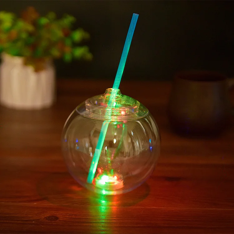 Custom 24oz Fishbowl Led Round Golf Football Soccer Disco Ball Cup With