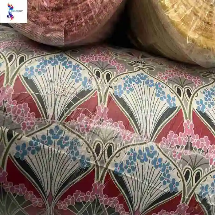 Китай запас ткань хлопок лен тканый цветочный принт ткани