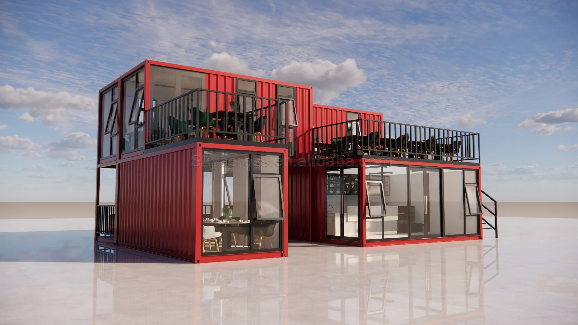 Two-storey Custom 20 Ft 40 Ft Movable Flat Pack Container Modular Homes ...