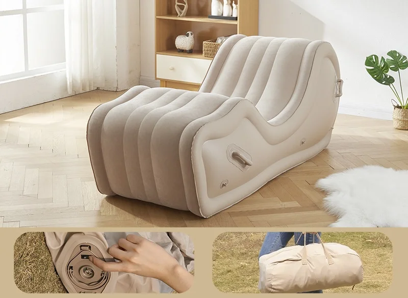 Modern Simple Automatic Outdoor PVC Inflatable Sofa Chair Portable with Air Cushion for Living Room or Hospital Use