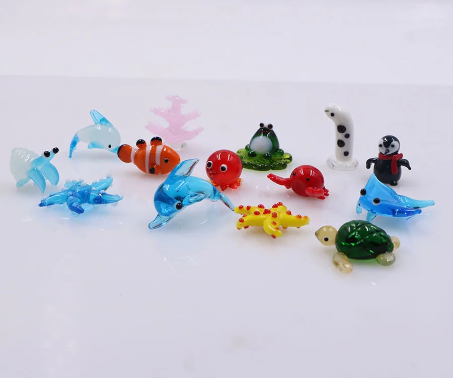 Mixed Small Handmade Murano Lampwork Miniature Glass Ocean Sea Animal