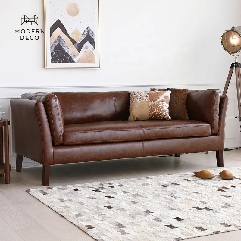 Skandinavski Stil Moderna 3 Sedila Kožna Sofa za Studio Kuću Apartman Veličine Armonia ModernDeco Nameštaj za Sobu