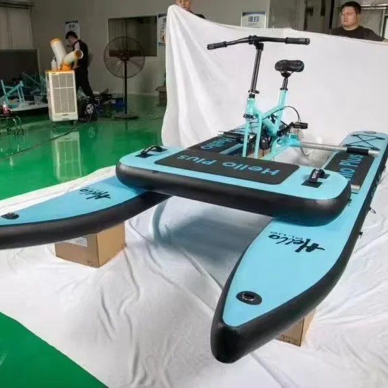 Latest Design High Quality Sea Floating Bicycle Water Inflatable Pedal Bicycle with Cushion for Sale