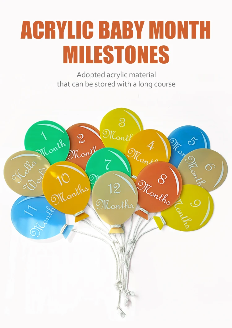 Acrylic Baby Monthly Cards - Milestone Markers for Photography
