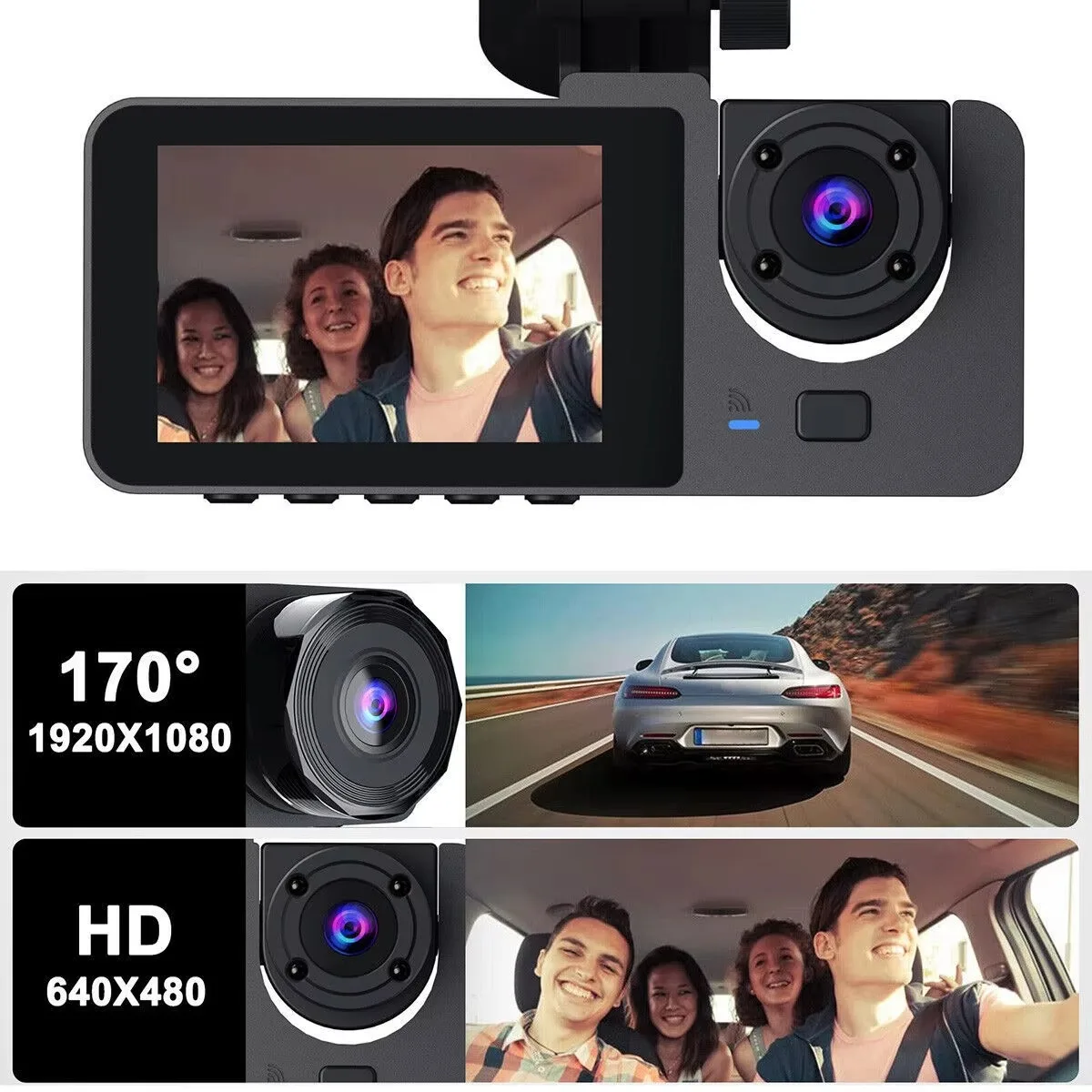 New Car Dvr 1080P 3 Len Camera Mirror Car Vehicle Security Camera Hidden Dash Cam Wifi Night Vision Traffic Recorder Black Box