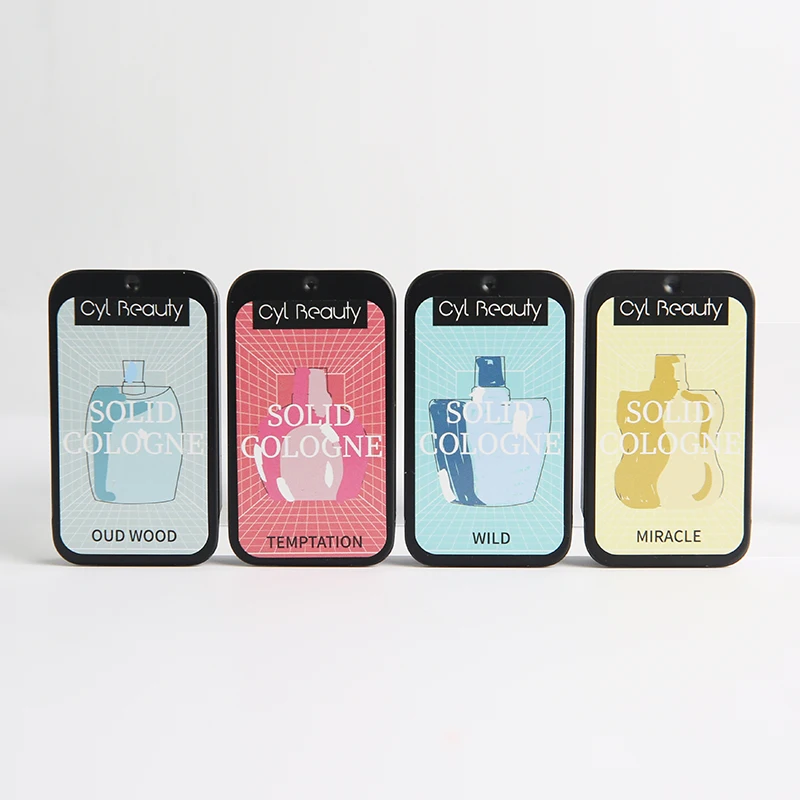 Пользовательский 100% натуральный ароматический бальзам Портативный Женский твердый одеколон фирменная Марка долговечный металлический бокс Мужской Твердый парфюм