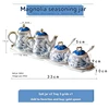 Blue+White-2 Seasoning Pot + 2 Seasoning jar + Tray + 2 Spoons