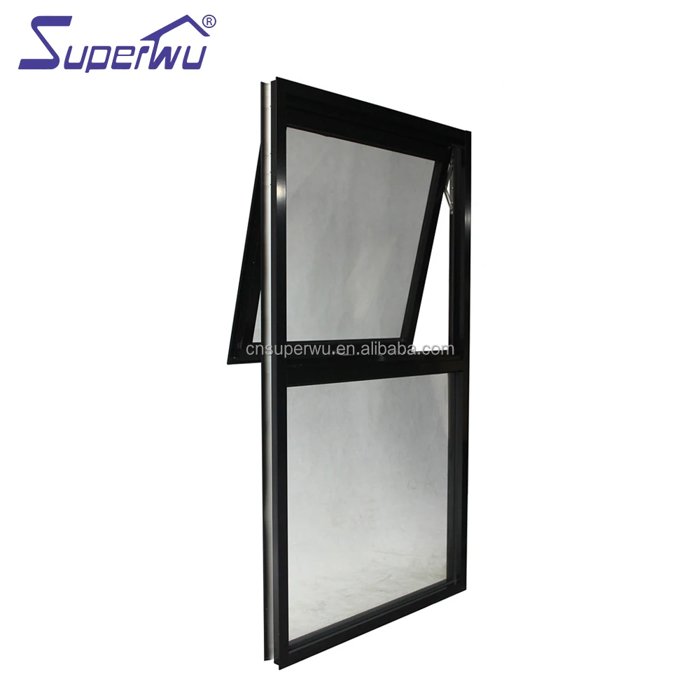 High performance cheap price large tempered glass aluminum frame awning style house windows