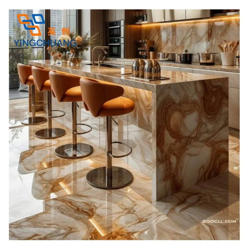 Yingchuang Modern Design UV Coated PVC Wall Sheet Waterproof Marble Panels for Decorated Wall