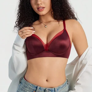 Wholesale Sexy Back Open Push-Up Solid Breathable Wire-Free Knitted Women's Bra