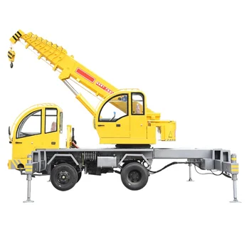 Small six wheeled homemade truck crane for rural buildings and residential buildings