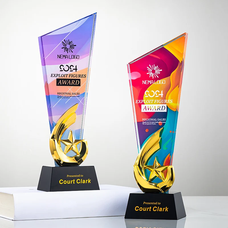 product small bridge 2025 new creative design events souvenirs customized logo sublimation crystal trophy award-38