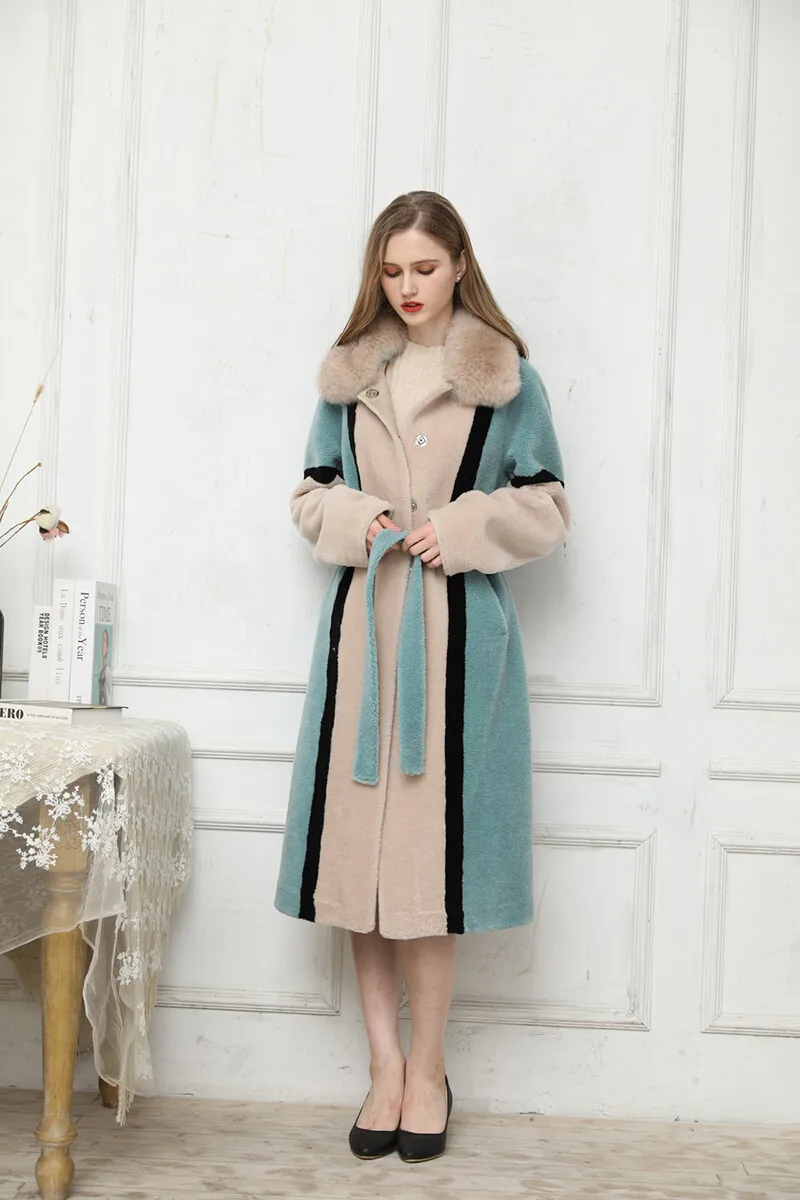 multi colored wool coat