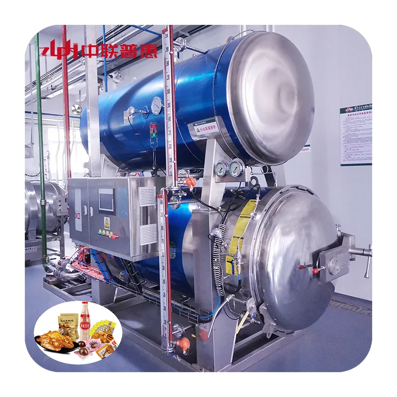 ZLPH Automatic Rotary Water Immersion Retort Machine Food Sterilizer for Meat Canned Food Core PLC Components Pump Farms Restaurants