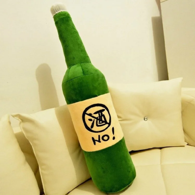 New Products Like Real Green Wine Beer Bottle Throw Plush Pillow Cover Funny Antistress Soft Toys Cuddlies Soft Toys Gifts