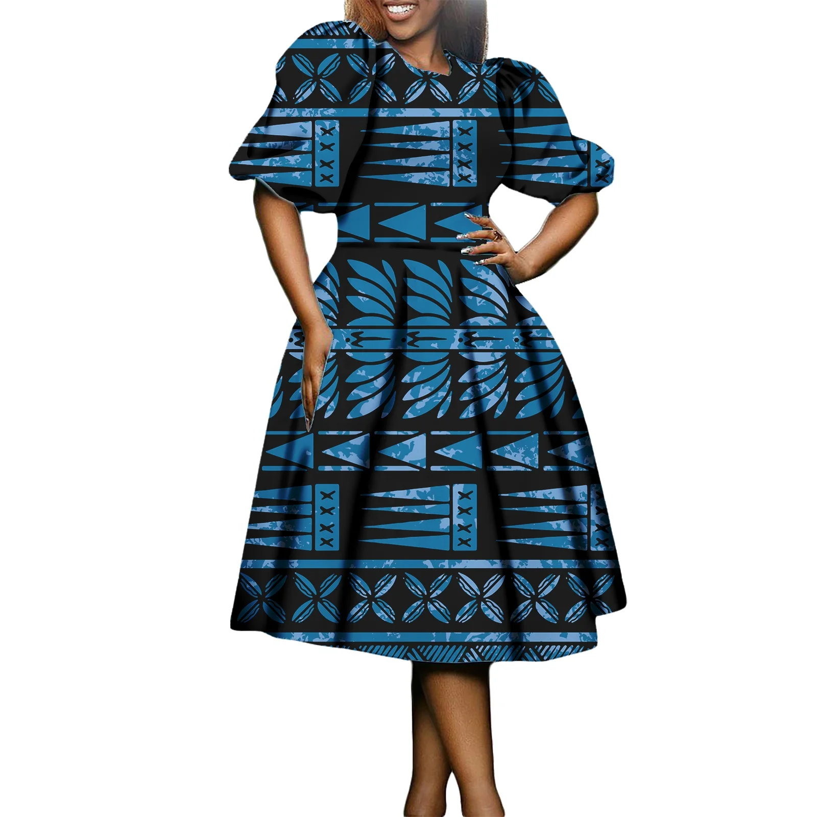 Samoan Puletasi Wedding Party Dresses Women Polynesian Tribal Island Dress  Custom Pattern Plus Size Short Sleeve Dress