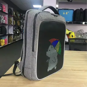 B8028 Fashionable School Backpack 2026 Cheap Spray Ground Billboard LCD Advertising Display Cycling Backpack Polyester Lining