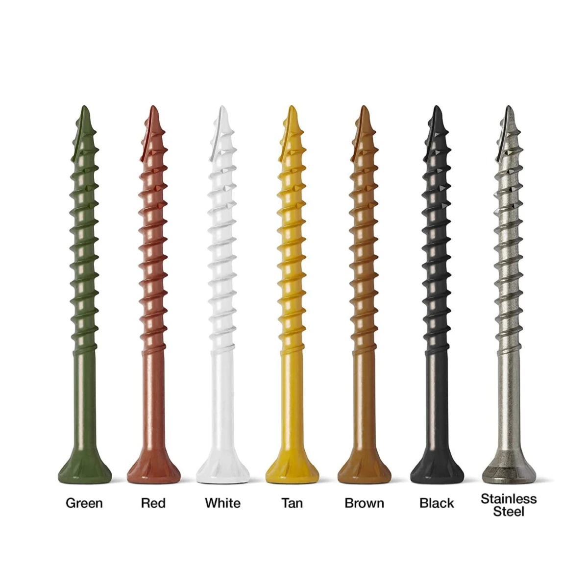 Deck Screws, #10 x 3" Self Drilling Screws, Green, Rust Resistant, T25 Star Bit details