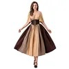 0819 Falda caqui [Vestido con cintura inclinada]