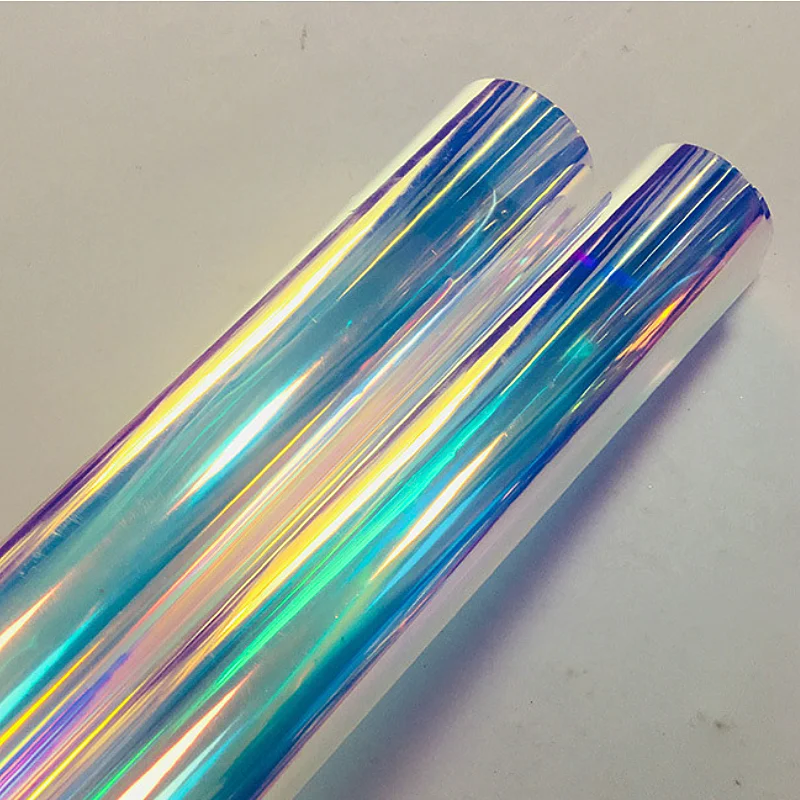 transparent iridescent holographic film pvc vinyl