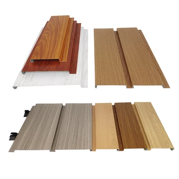 Long strip aluminum buckle panel baffle ceiling wood grain balcony decorative material