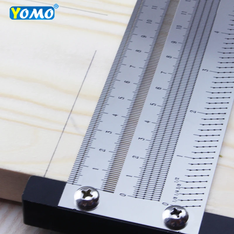 High-precision Scale Ruler T-type Hole Ruler Stainless Woodworking