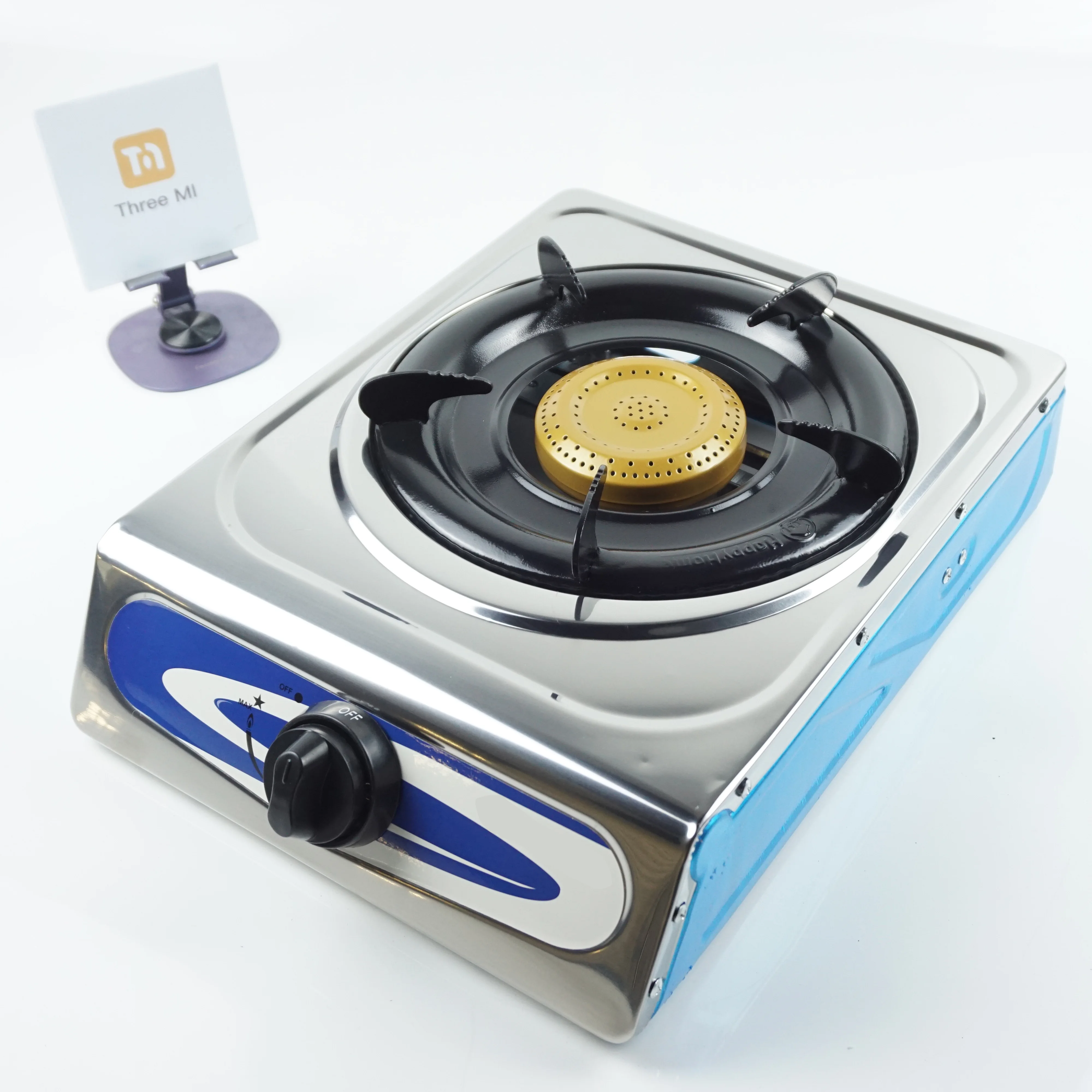 Single Burner Gas Stove For Cooking Model Stainless Steel New Silver