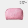 Pink semicircle cosmetic bag