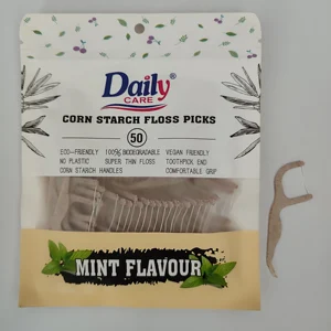 Daily Care Eco-Friendly Wheat Straw Dental Floss Picks Biodegradable Disposable for Effective Teeth Cleaning