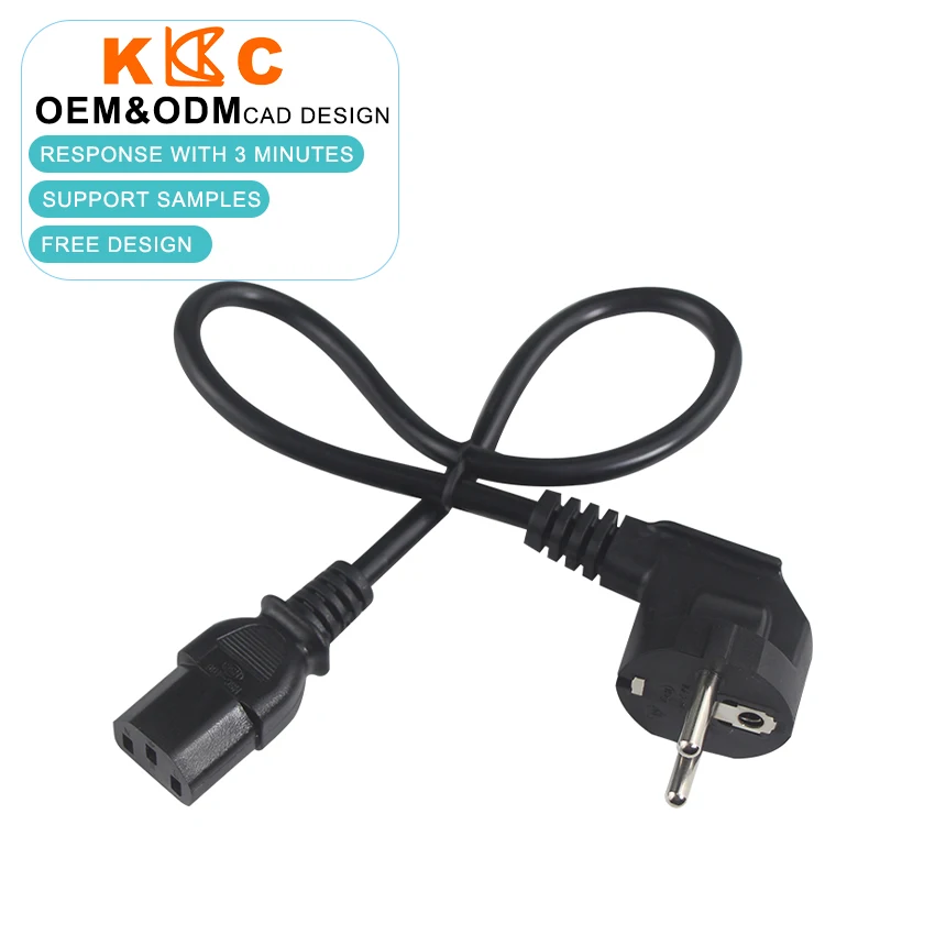 EU Power Cord 2m 3m 5m 10m Euro Plug IEC C13 Power Adapter Cable for Desktop PC Monitor Printer TV Projector