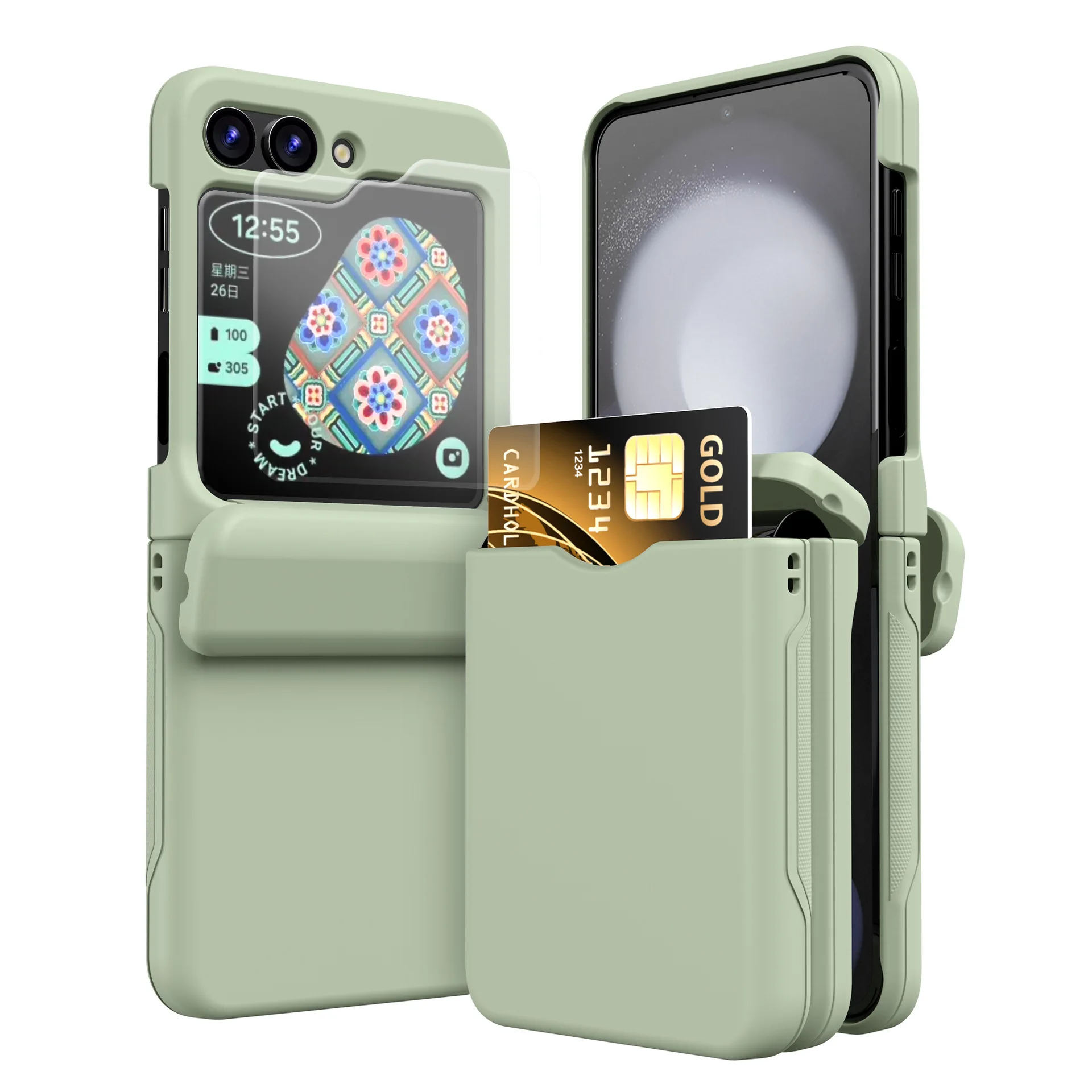 Folding Phone Case Built-in Spring Automatic Closure Card Storage For Samsung Galaxy Z Fold 3 4 5 6 Business Fashion Case Ultra supplier