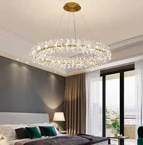 Zeal Lighting Glamorous Garland Luxury Round Connector Rings Crystal Chandelier for Living Room