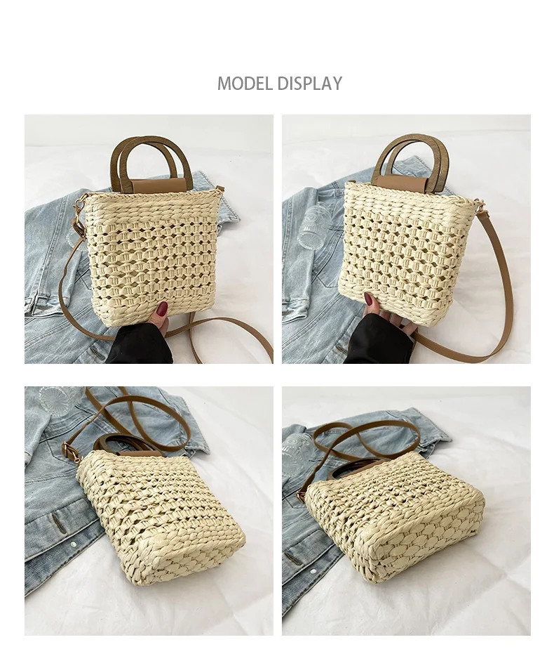 2024 Printable Logo Straw Plaited Article Custom Fashion Women Tote Bag ...