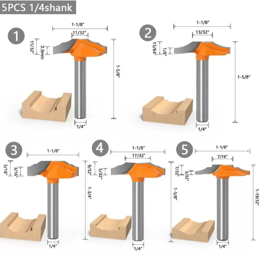 Tebak Wood Working Tool Tungsten Carbide Countersink Wood Drill Bit with Quick Change Hex Shank Screw Chamfer