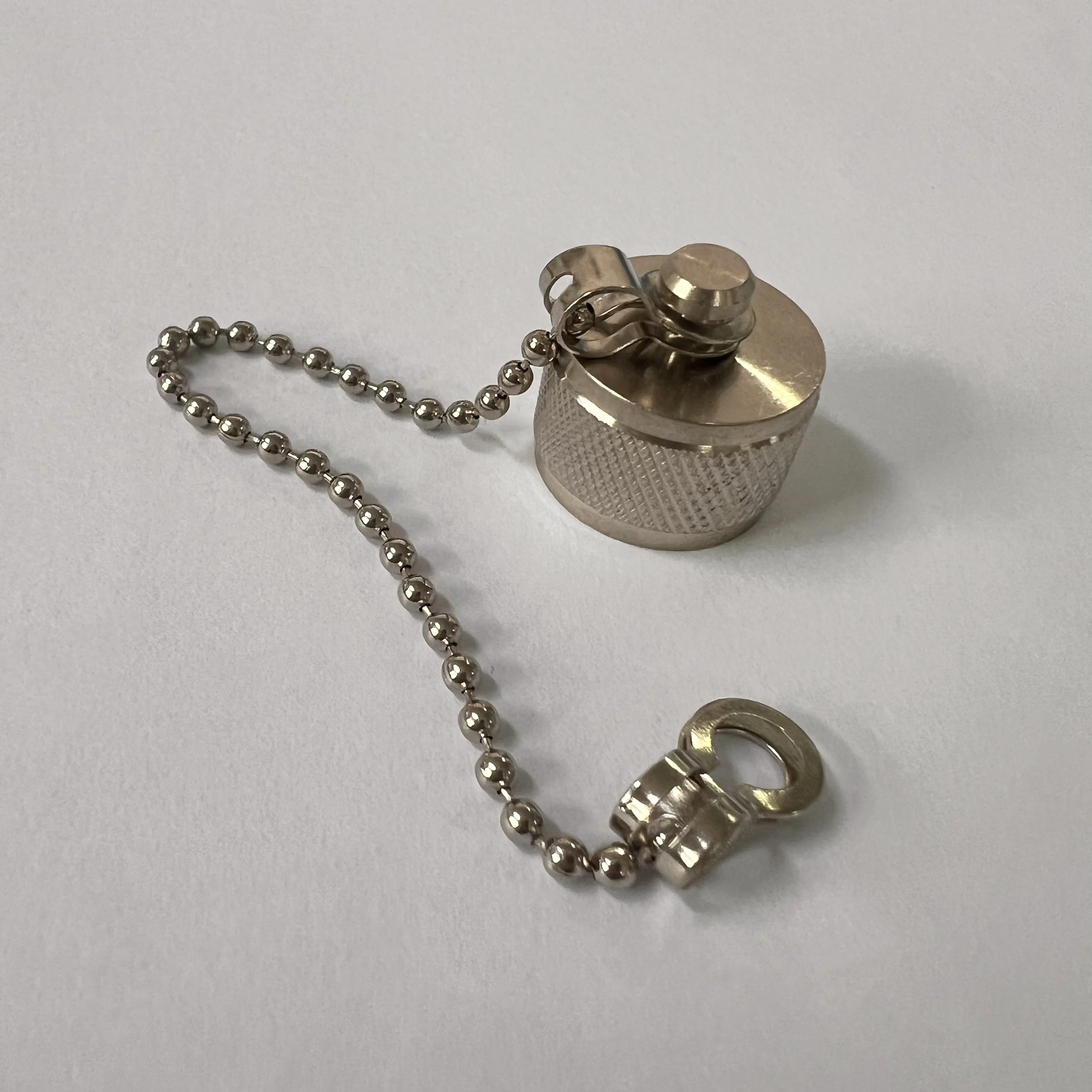 product brass material chain nickel plating connector protector dust cap for n male rf coaxial connector-1