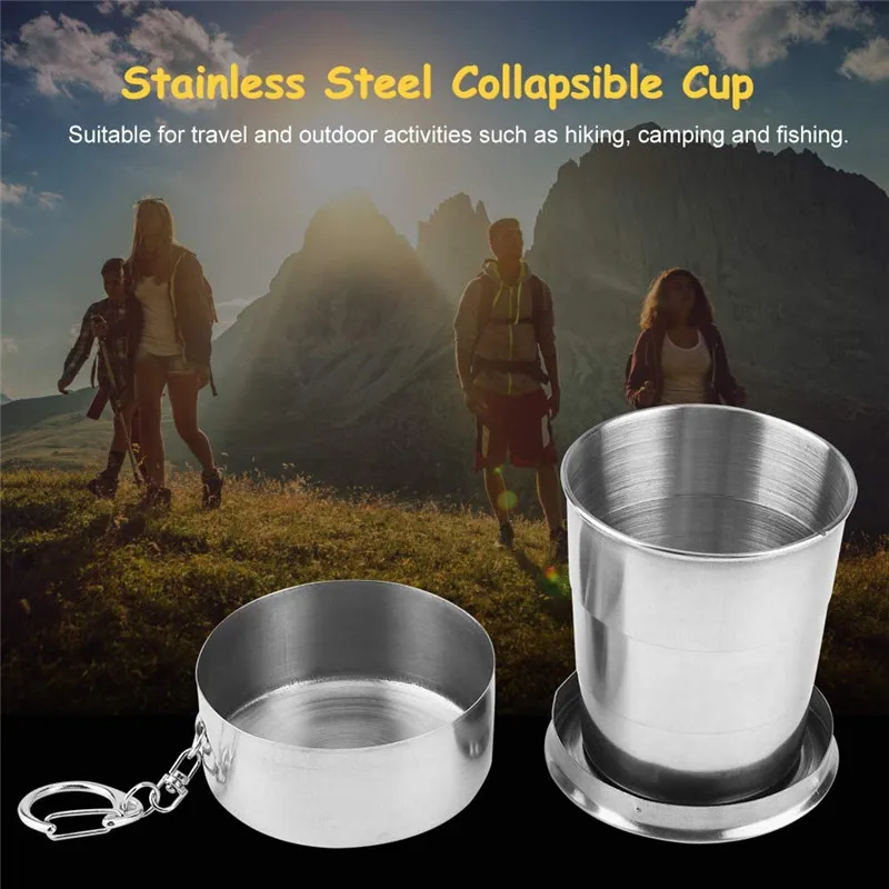 Stainless Steel Folding Cups - Sustainable & Versatile Stainless Steel Folding Cups - Sustainable & Versatile