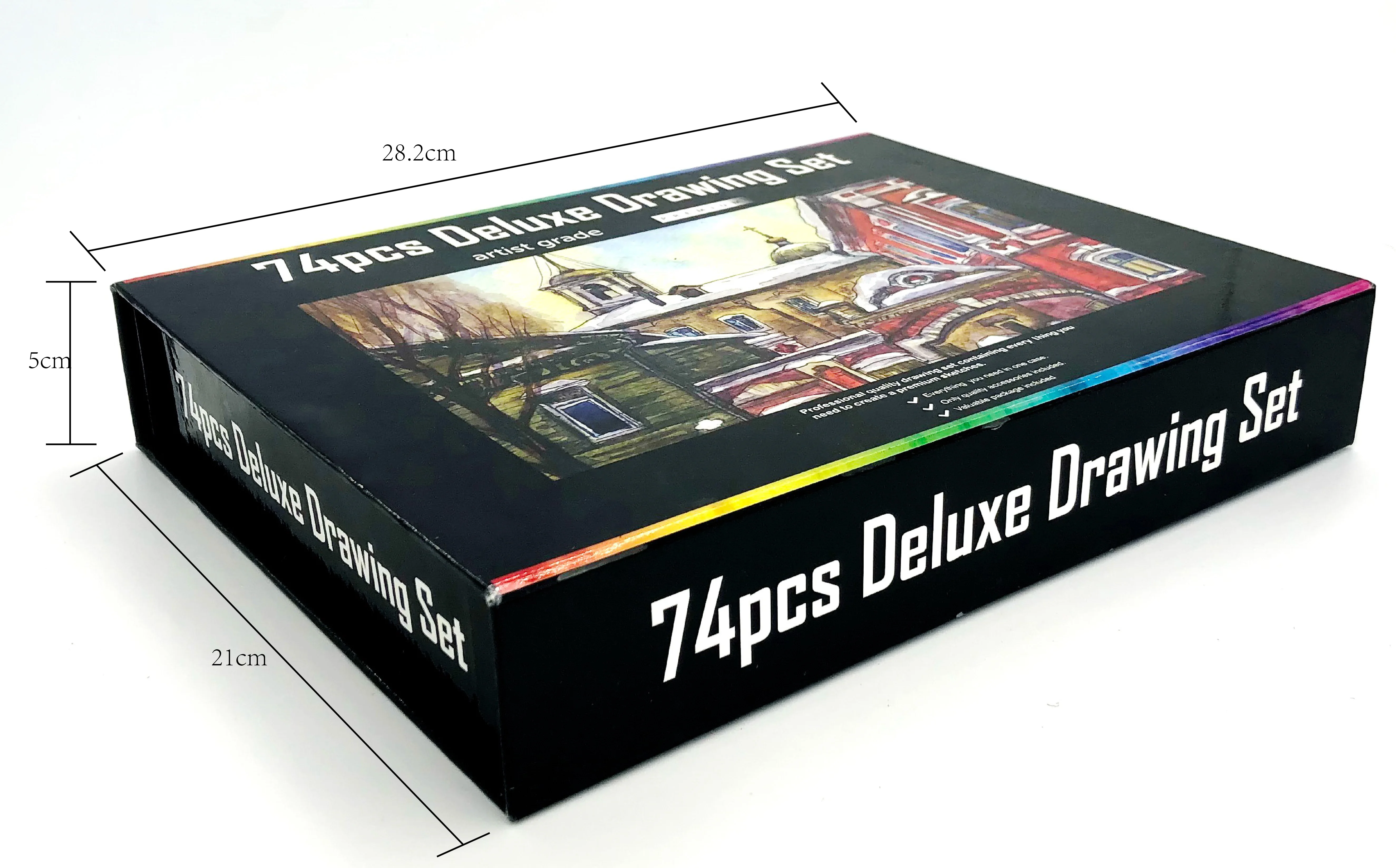 Drawing Art Set 74pcs 72 Colored Pencil Drawing Set with Coloring Book