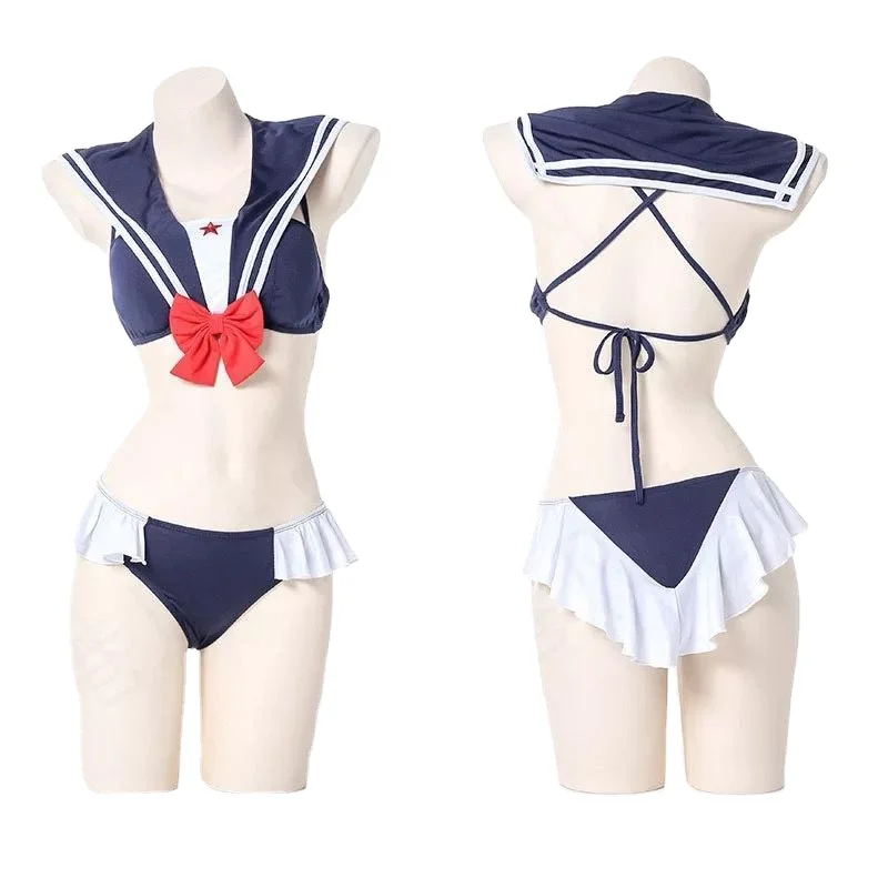 Buy Womens Japanese Schoolgirl Swimsuit Cute Girls Anime Cosplay Swimwear  Sailor Costume Online at desertcartEGYPT