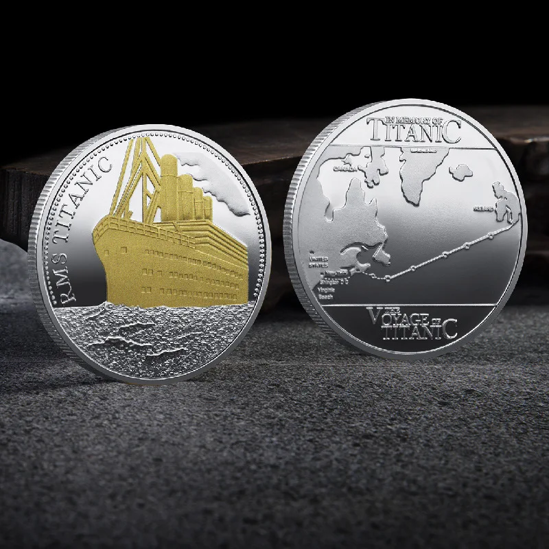 Titanic Commemorative Coin - Double Sided, Silver Gold Plated